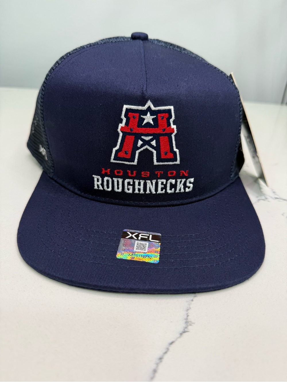 XFL Football Houston Roughnecks Embroidered Flexfit®  Trucker Hat New Rare